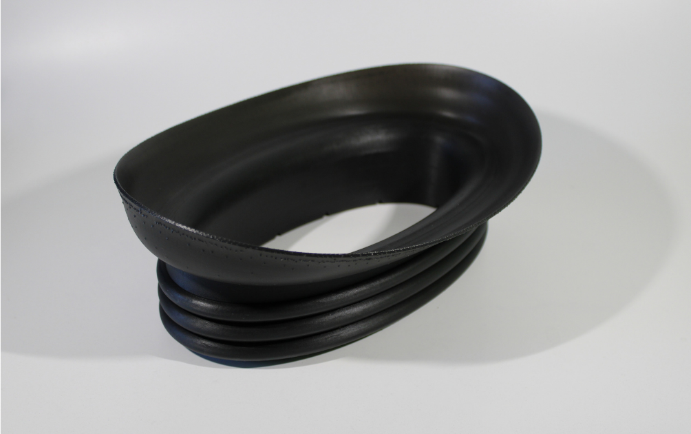 Large 3D printed flexible trim with ribbing